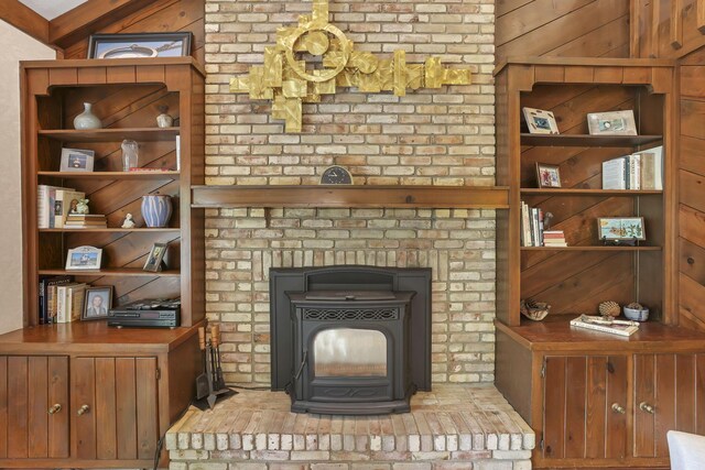 833 Bluffway Dr, Columbus, OH 43235 - detailed view of a wood stove and built in shelves