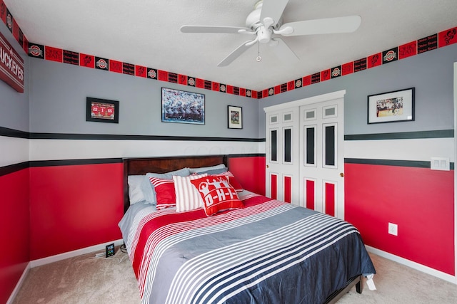 670 Mill Wood Blvd, Marysville, OH 43040 - bedroom featuring carpet floors, baseboards, and a ceiling fan