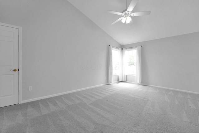 7553 Indian Creek Way, Powell, OH 43065 - empty room with carpet flooring, ceiling fan, and vaulted ceiling