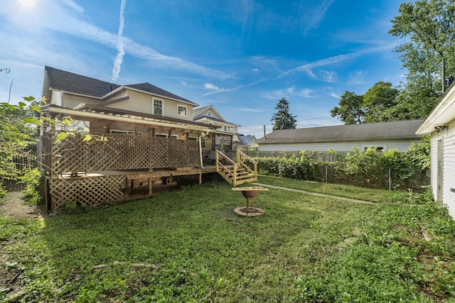 626 Evans St, Newark, OH 43055 - view of yard with a deck