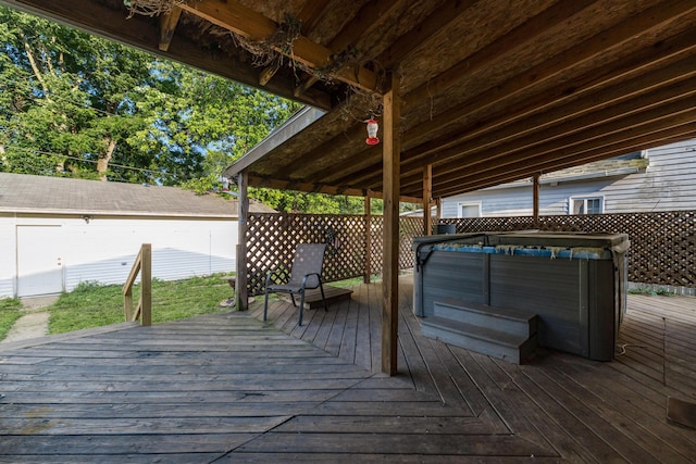 626 Evans St, Newark, OH 43055 - wooden terrace with a hot tub
