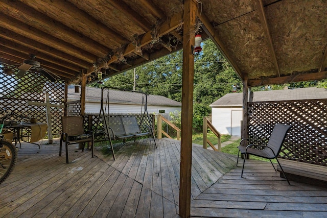 626 Evans St, Newark, OH 43055 - deck with a shed