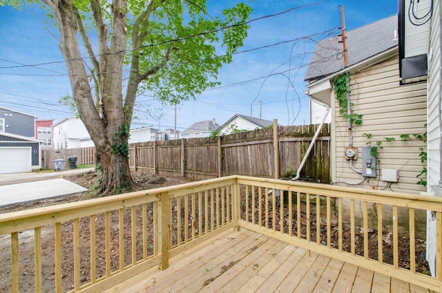 deck featuring a fenced backyard