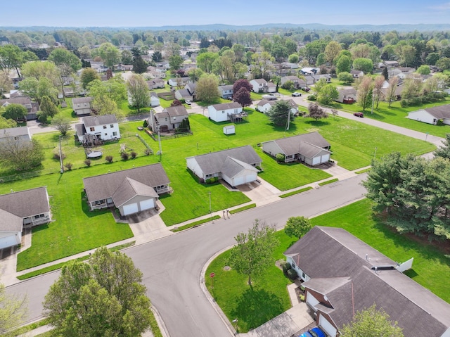 birds eye view of property with a residential view