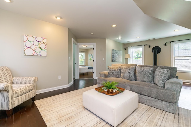 1225 Eastview Ave, Columbus, OH 43212 - living area with healthy amount of natural light, wood finished floors, baseboards, and recessed lighting