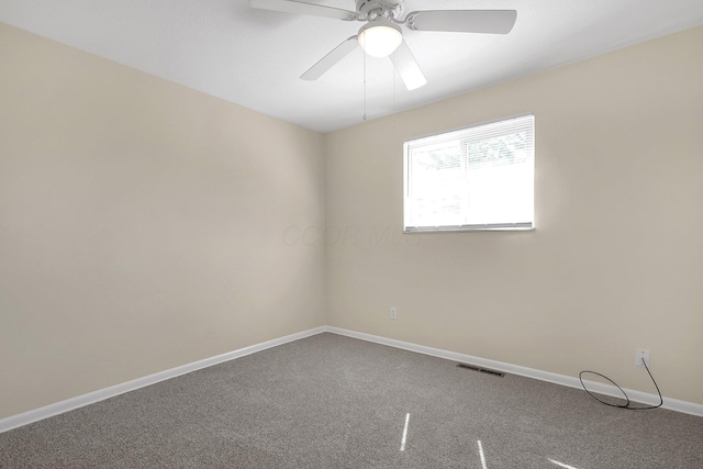 3935 Hillman Rd W, Columbus, OH 43207 - carpeted spare room with ceiling fan, baseboards, and visible vents