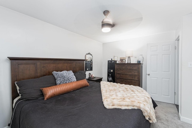 2101 Eastcleft Dr, Upper Arlington, OH 43221 - bedroom with ceiling fan, light carpet, and baseboards