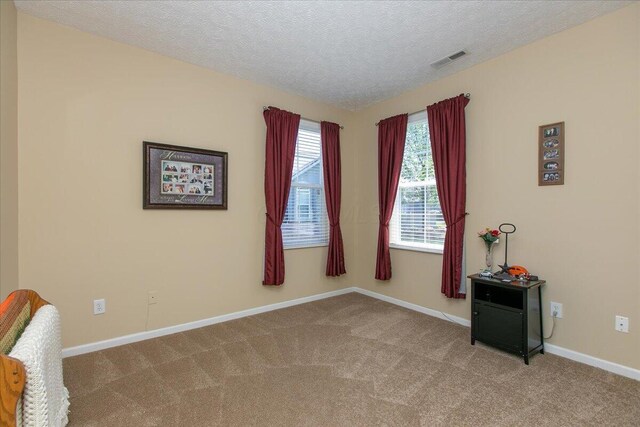 6227 Stonewalk Ln, New Albany, OH 43054 - unfurnished room with carpet flooring, a textured ceiling, visible vents, and baseboards