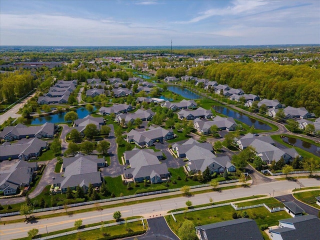 6227 Stonewalk Ln, New Albany, OH 43054 - bird's eye view featuring a water view and a residential view
