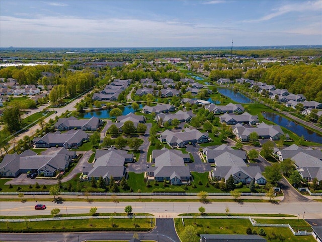 6227 Stonewalk Ln, New Albany, OH 43054 - drone / aerial view with a water view and a residential view