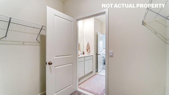 view of walk in closet