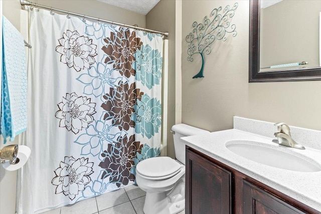 830 Avalon Dr, Pickerington, OH 43147 - full bathroom with tile patterned floors, toilet, vanity, and a shower with curtain
