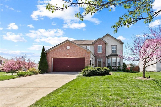 830 Avalon Dr, Pickerington, OH 43147 - traditional home featuring brick siding, a garage, a front yard, and concrete driveway