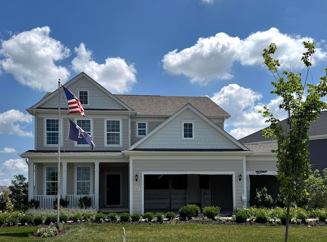 1828 Pomodoro Dr Lot 138, Hilliard, OH 43026 - craftsman-style house with covered porch, a garage, and roof with shingles