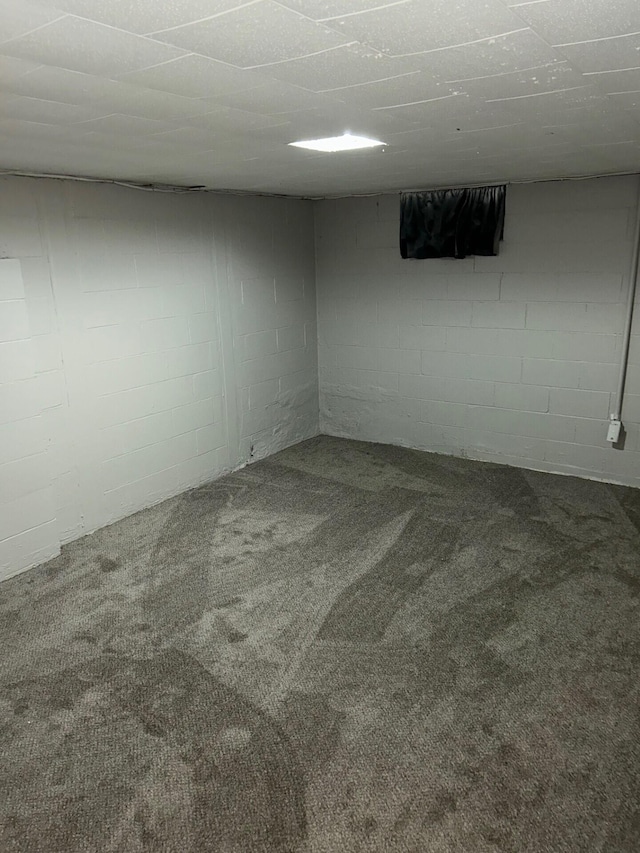 1621 Burley Dr, Columbus, OH 43207 - finished basement with carpet floors and concrete block wall