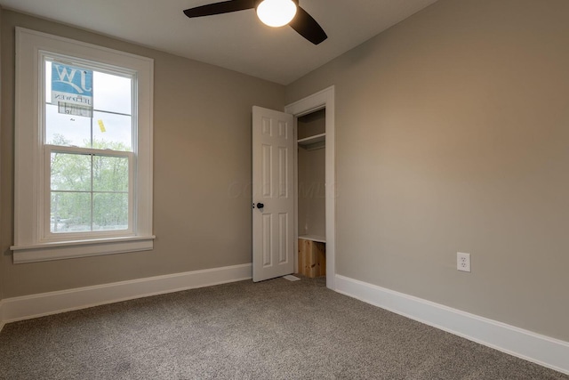 730 Forest Rose Ave, Lancaster, OH 43130 - unfurnished bedroom with carpet flooring, baseboards, and ceiling fan