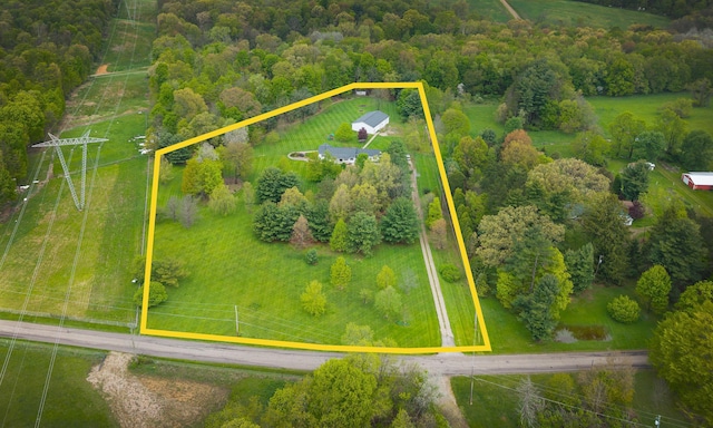 12601 Vincent Rd, Mount Vernon, OH 43050 - aerial view of sparsely populated area featuring property boundaries highlighted