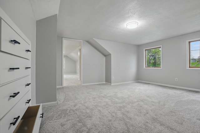 1899 S Main St, Mansfield, OH 44904 - additional living space featuring carpet, a textured ceiling, vaulted ceiling, and baseboards