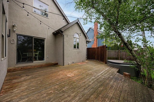 382 Beecher Rd, Columbus, OH 43230 - wooden deck featuring a hot tub