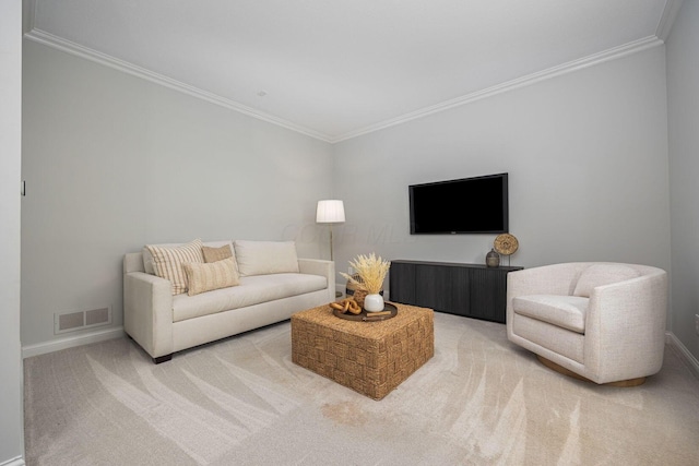 382 Beecher Rd, Columbus, OH 43230 - living area with ornamental molding, light carpet, and baseboards