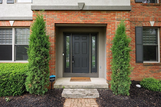 382 Beecher Rd, Columbus, OH 43230 - entrance to property with brick siding and stucco siding