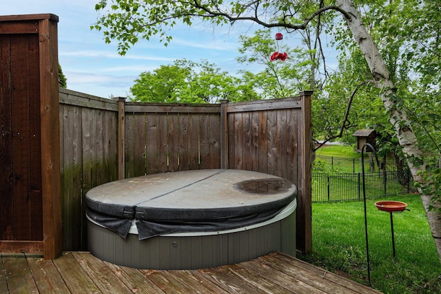 382 Beecher Rd, Columbus, OH 43230 - deck featuring a hot tub