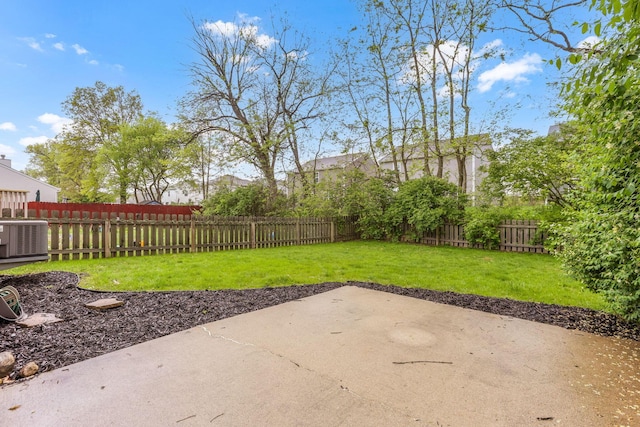 2099 Winding Hollow Dr, Grove City, OH 43123 - view of yard with central AC, a patio, and a fenced backyard