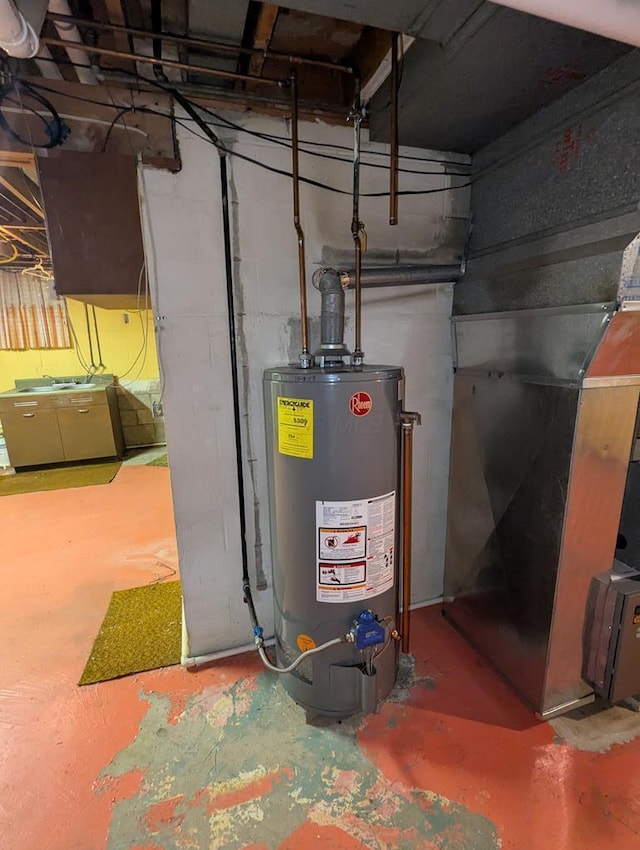 utilities featuring gas water heater