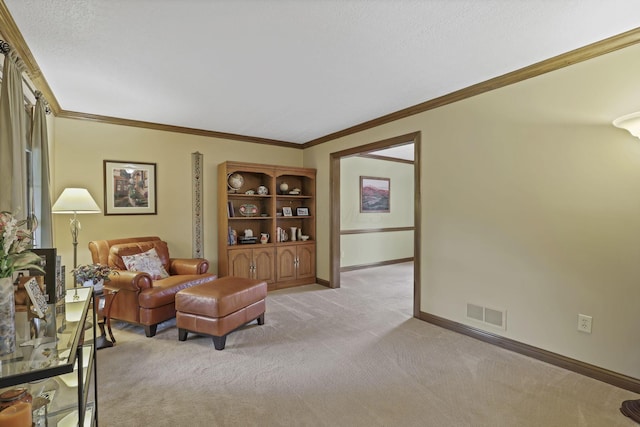 7689 Godfrey Cir, Reynoldsburg, OH 43068 - living area with light carpet and crown molding