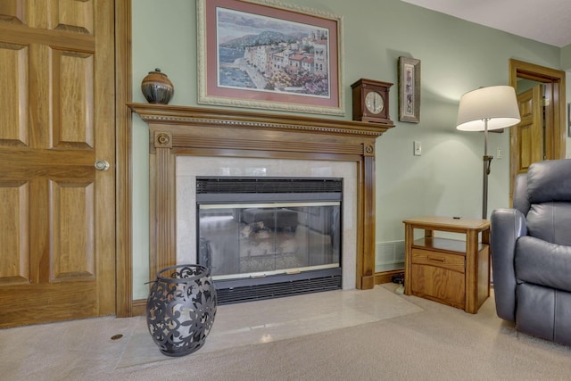 7689 Godfrey Cir, Reynoldsburg, OH 43068 - detailed view of carpet floors and a fireplace with flush hearth