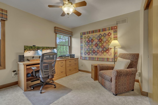 7689 Godfrey Cir, Reynoldsburg, OH 43068 - office space with light colored carpet and a ceiling fan