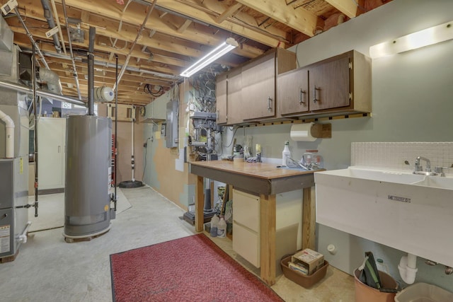7689 Godfrey Cir, Reynoldsburg, OH 43068 - unfinished below grade area featuring water heater and electric panel