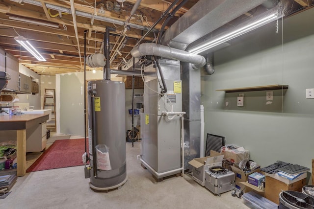 7689 Godfrey Cir, Reynoldsburg, OH 43068 - utility room featuring water heater and heating unit
