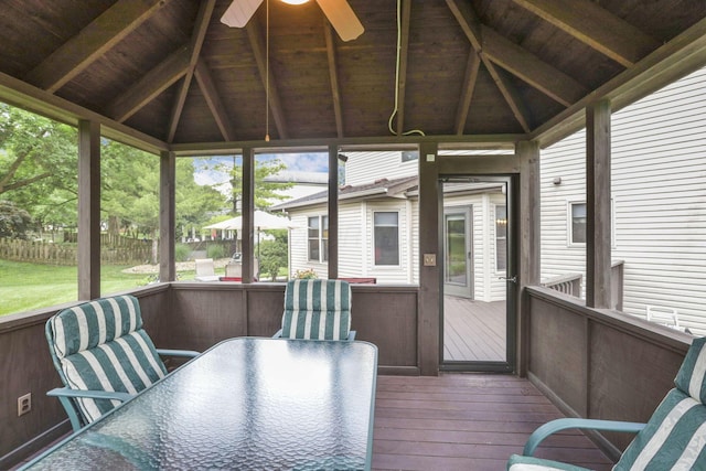 7689 Godfrey Cir, Reynoldsburg, OH 43068 - sunroom / solarium with a ceiling fan and outdoor dining space