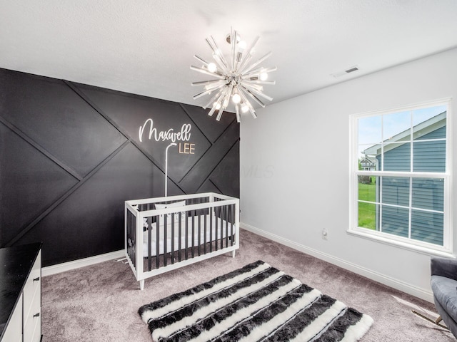 757 Avebury Dr, Pickerington, OH 43147 - unfurnished bedroom featuring a chandelier, carpet, and baseboards