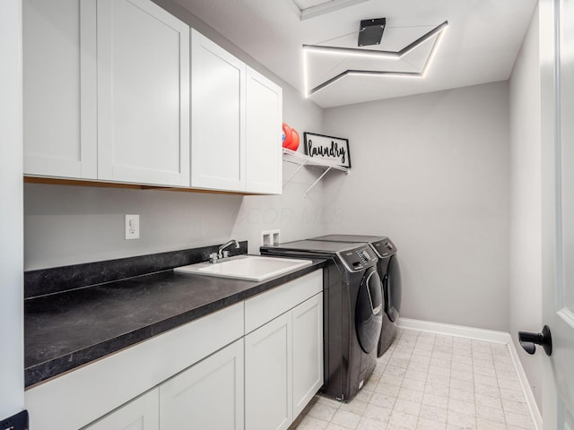 757 Avebury Dr, Pickerington, OH 43147 - laundry area featuring cabinet space, independent washer and dryer, and baseboards