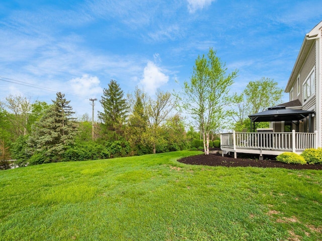 view of yard with a gazebo and a deck