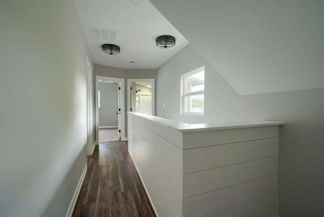 324 E Mound St, Circleville, OH 43113 - corridor featuring baseboards, dark wood-style flooring, and visible vents