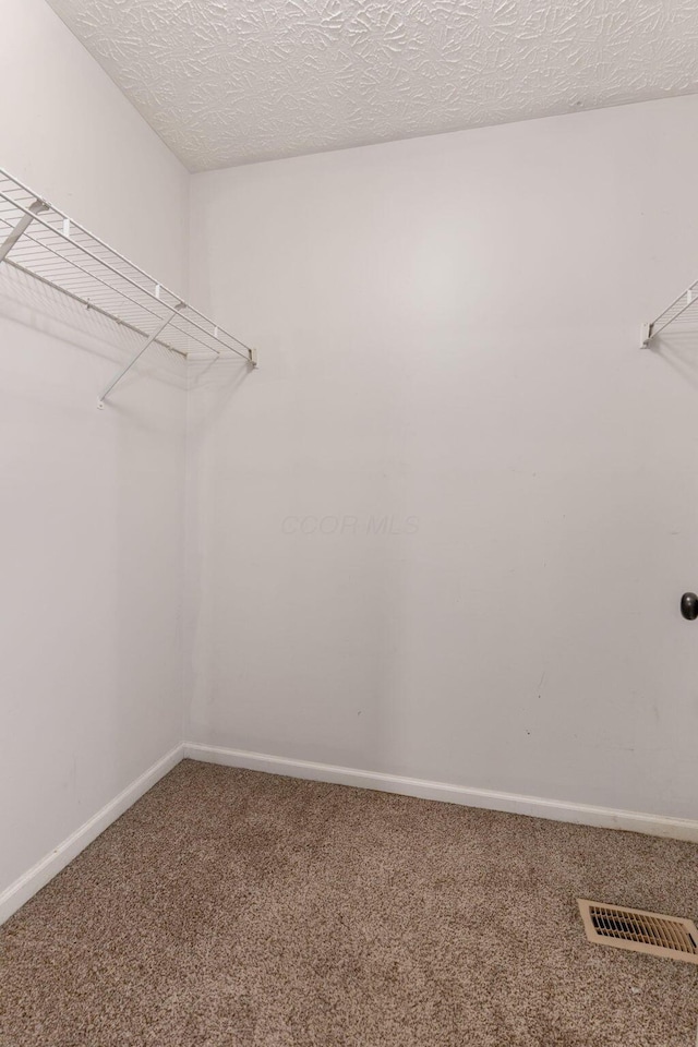 walk in closet with carpet and visible vents