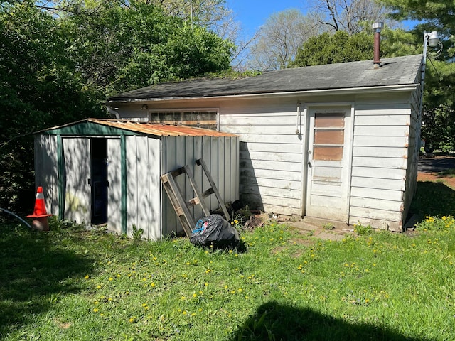 view of shed