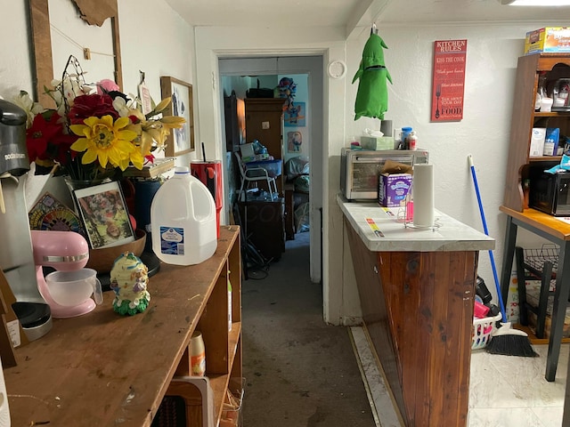 kitchen with a toaster