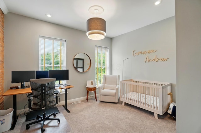 931 Dennison Ave, Columbus, OH 43201 - bedroom featuring baseboards, visible vents, recessed lighting, and carpet floors
