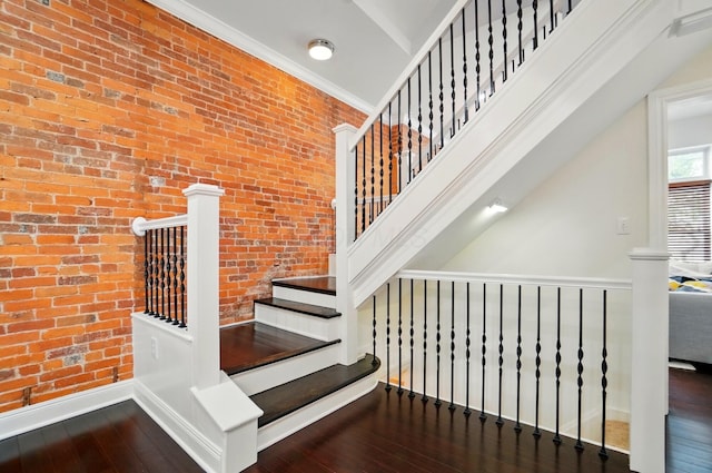 931 Dennison Ave, Columbus, OH 43201 - stairs with a towering ceiling and hardwood / wood-style floors