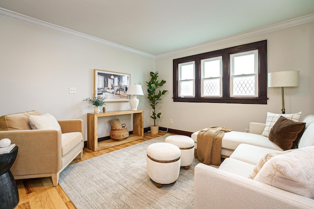 24 Brighton Rd, Columbus, OH 43202 - living area featuring crown molding, light wood-style flooring, and baseboards
