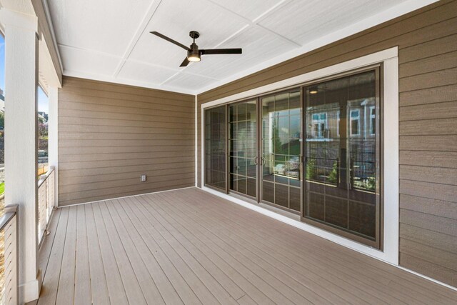 1473 Dogwood Loop, Powell, OH 43065 - wooden deck with a ceiling fan