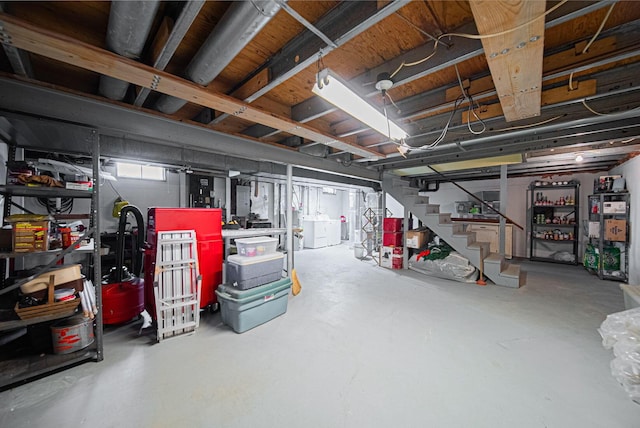 unfinished below grade area with stairway