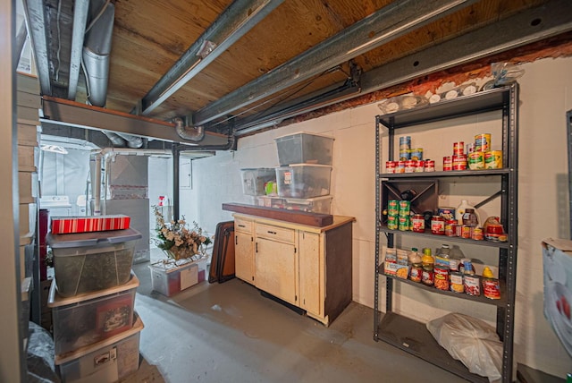 unfinished below grade area with concrete block wall