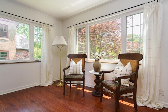1660 Ridgeway Pl, Columbus, OH 43212 - living area featuring wood finished floors and ornamental molding