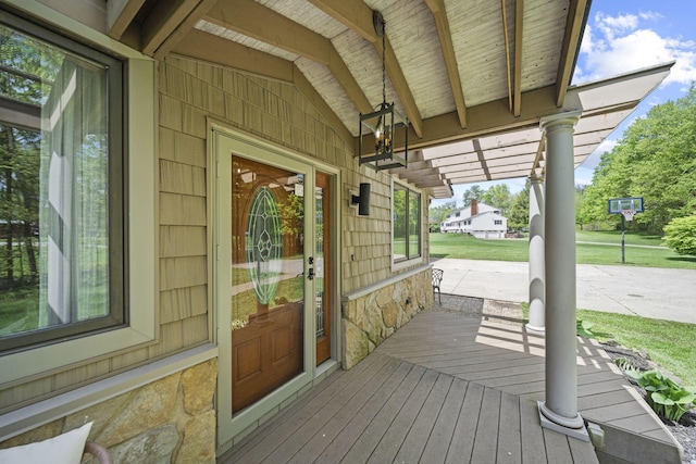 2825 Kings Corners Rd E, Mansfield, OH 44904 - deck featuring covered porch