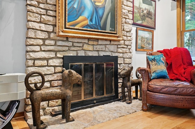 8292 Breckenridge Way, Columbus, OH 43235 - detailed view of wood finished floors and a large fireplace